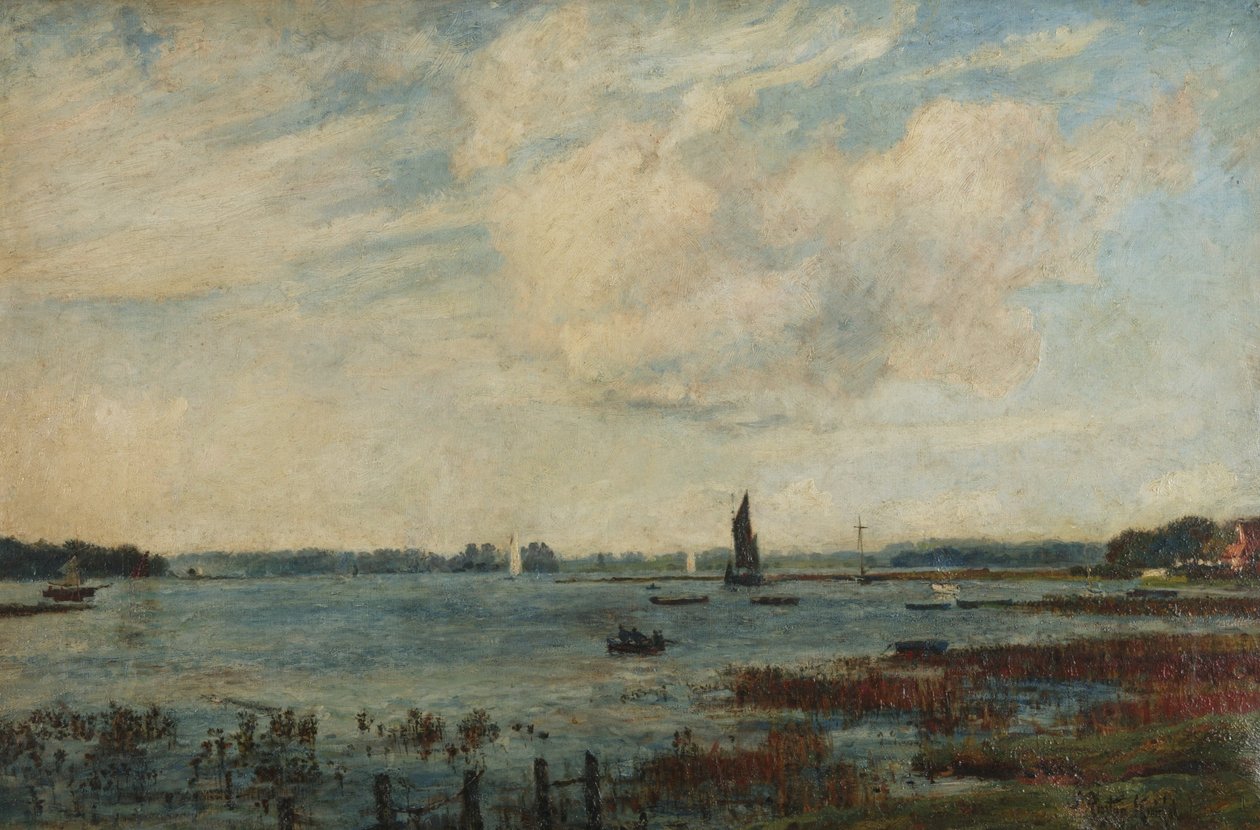 Tidal Breeze, Gosport, Hampshire (olja på duk) av John William Buxton Knight