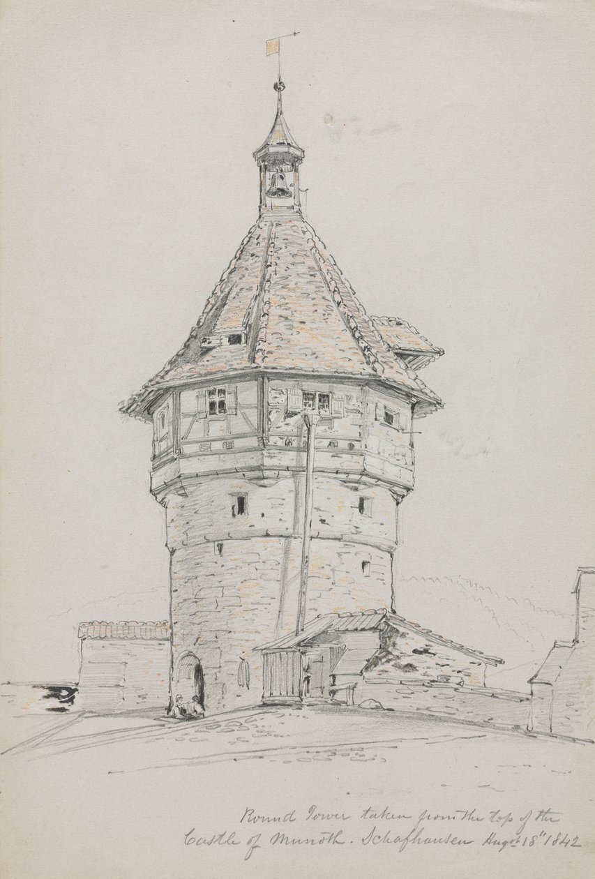 Runda tornet, Munots slott, Schaffhausen, Schweiz, 1842. av John William Casilear