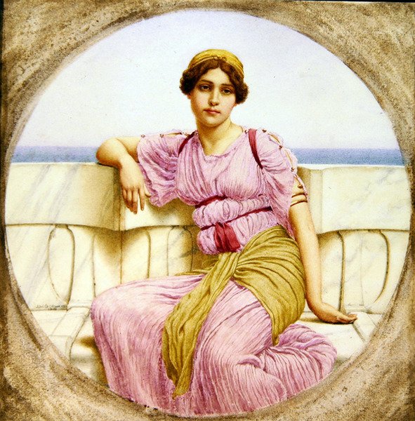 Reflektioner, 1918 (wc på papper) av John William Godward