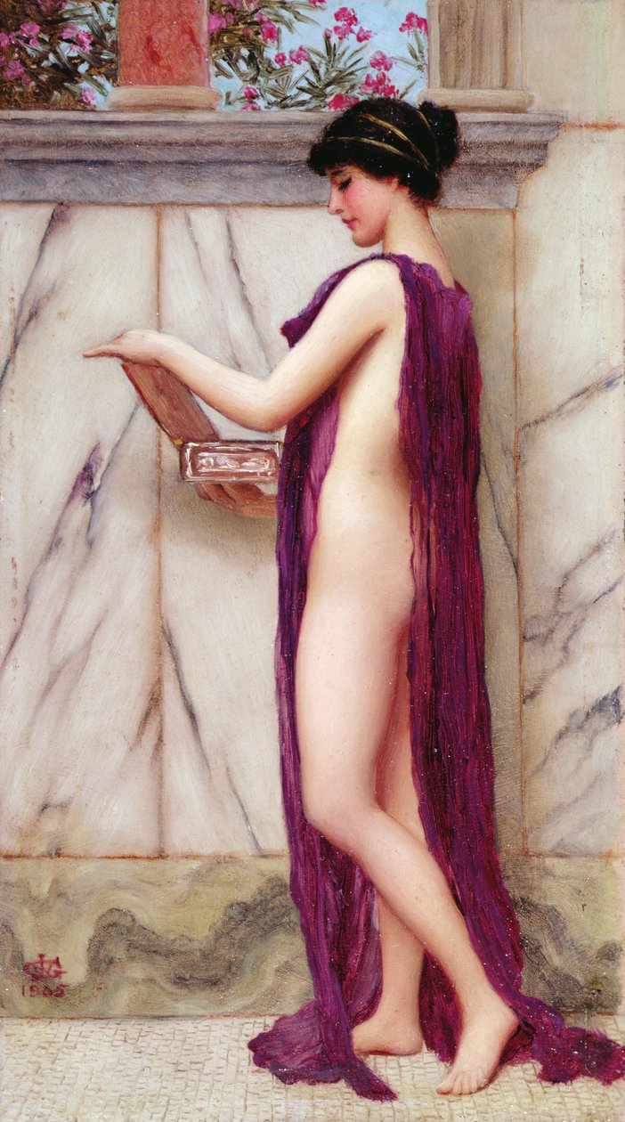 Juvelskrinet (en värdefull gåva) av John William Godward