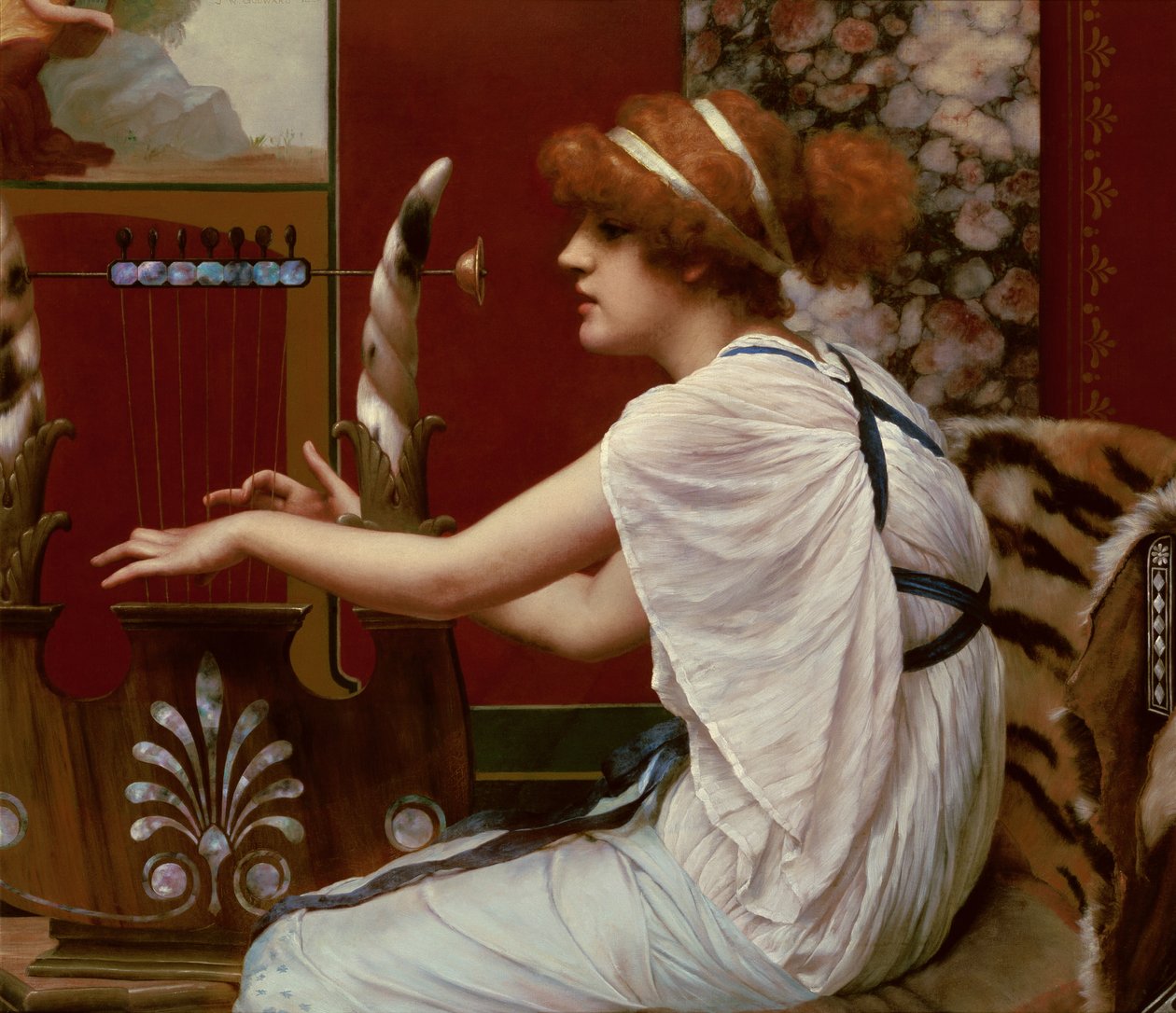 The Muse Erato at her Lyra, 1895 av John William Godward