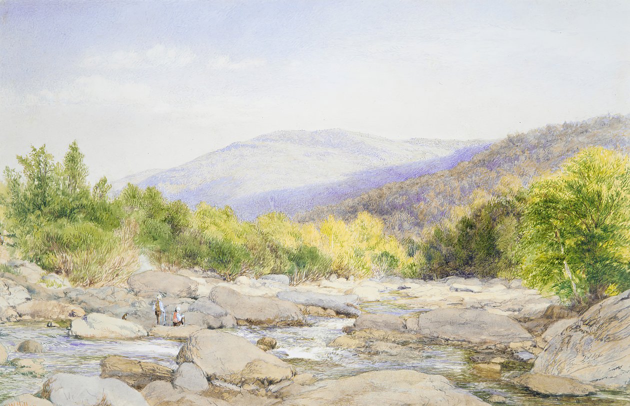 Landskap: Utsikt över Catskill Creek, 1867. av John William Hill