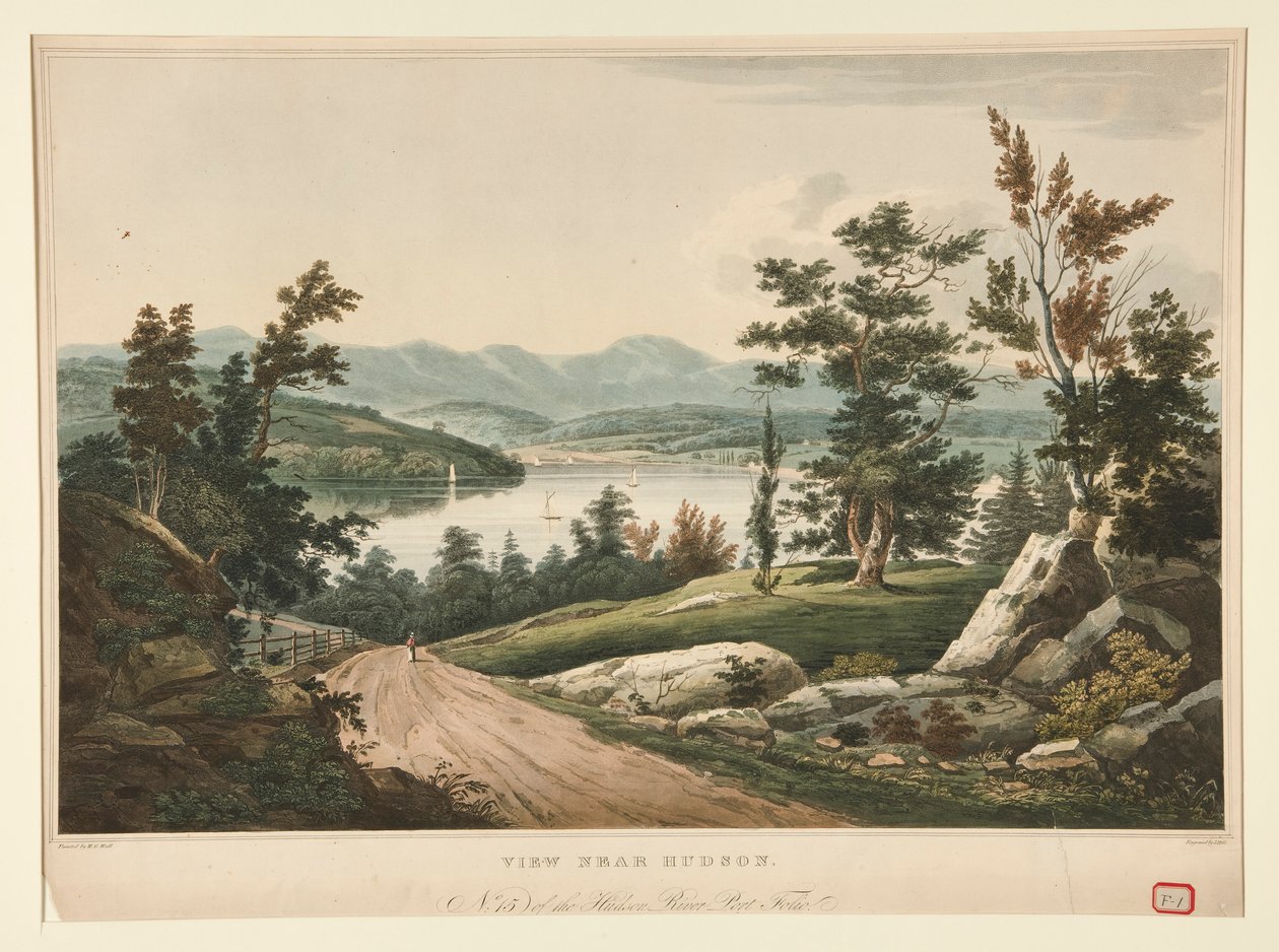 Utsikt nära Hudson/ #15 i Hudson River Portfolio av John William Hill