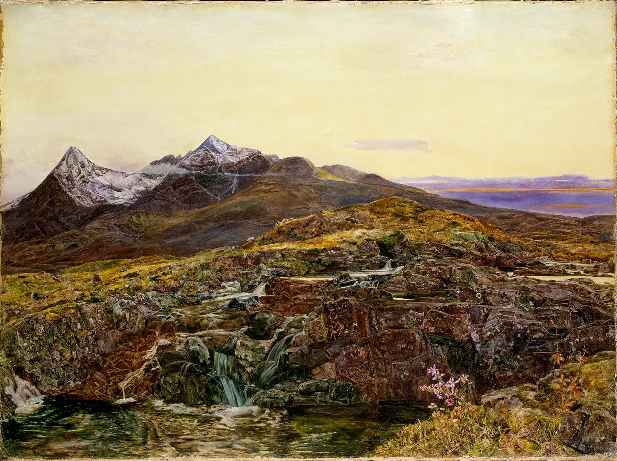 Cullin Ridge, Skye, från Sligachan, 1855 av John William Inchbold