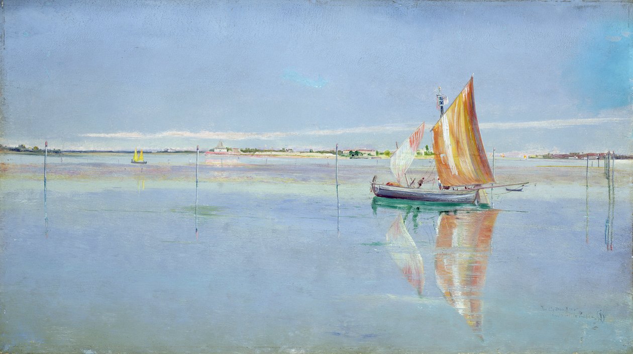 On the Lagoon, Venedig (olja på duk) av John William Inchbold
