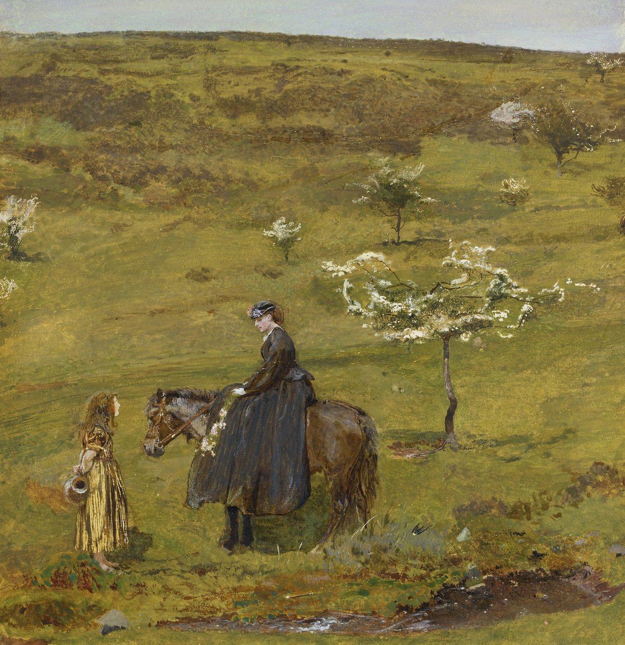 May on the Hill (akvarell med kroppsfärg) av John William North