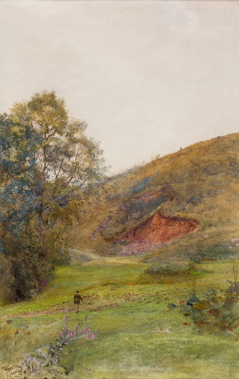 The Quantock Hills, ca 1870 (akvarell på papper) av John William North