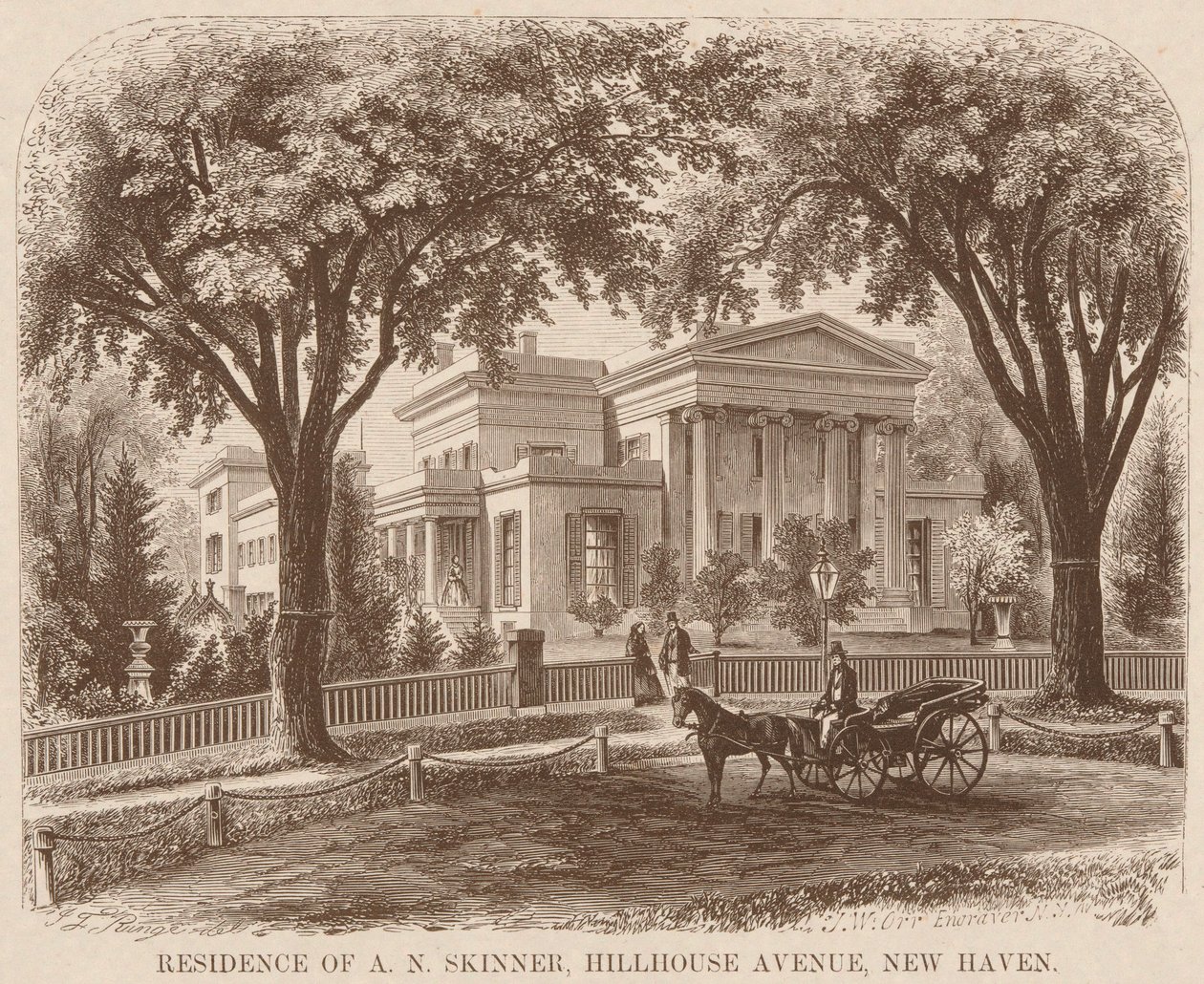 Bostad för A.N. Skinner, Hillhouse Avenue, New Haven av John William Orr