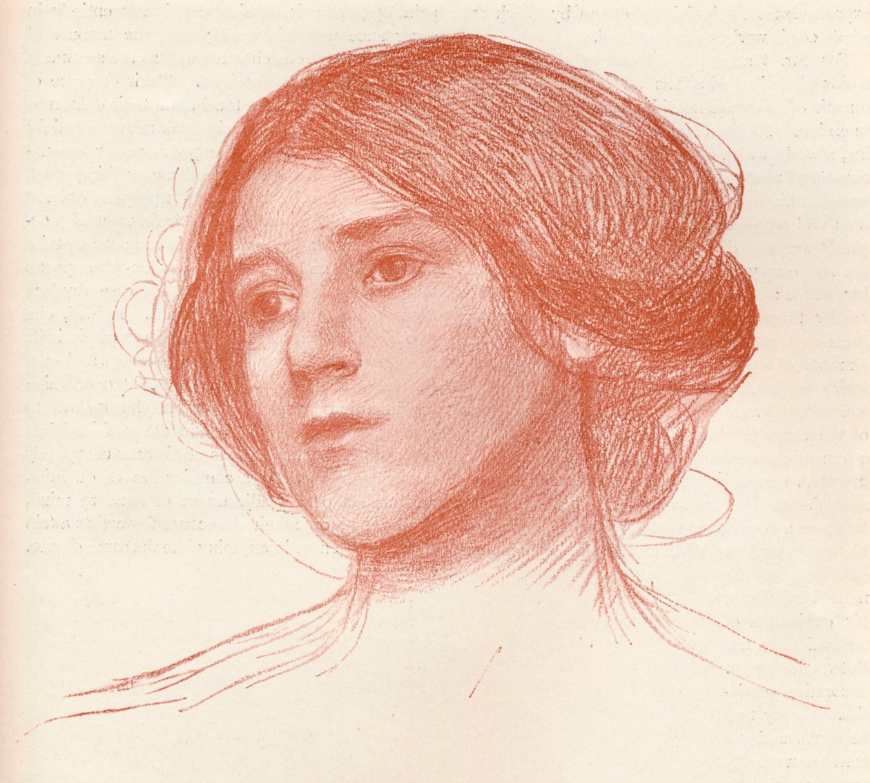 Från en studie i sangvinisk, c1899 av John William Waterhouse