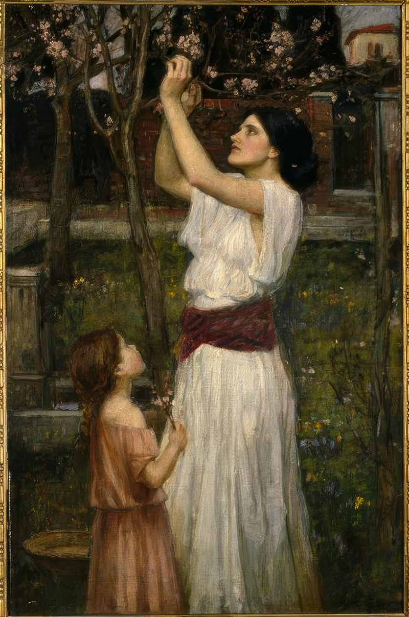 Samla mandelblommor av John William Waterhouse