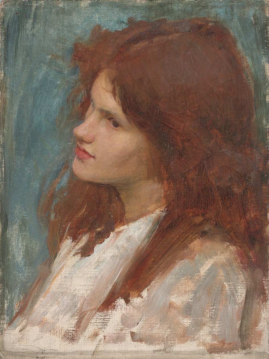 Head of a Girl, c. 1892-1900 av John William Waterhouse
