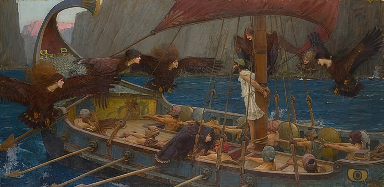 Odysseus och sirenerna. 1891 av John William Waterhouse