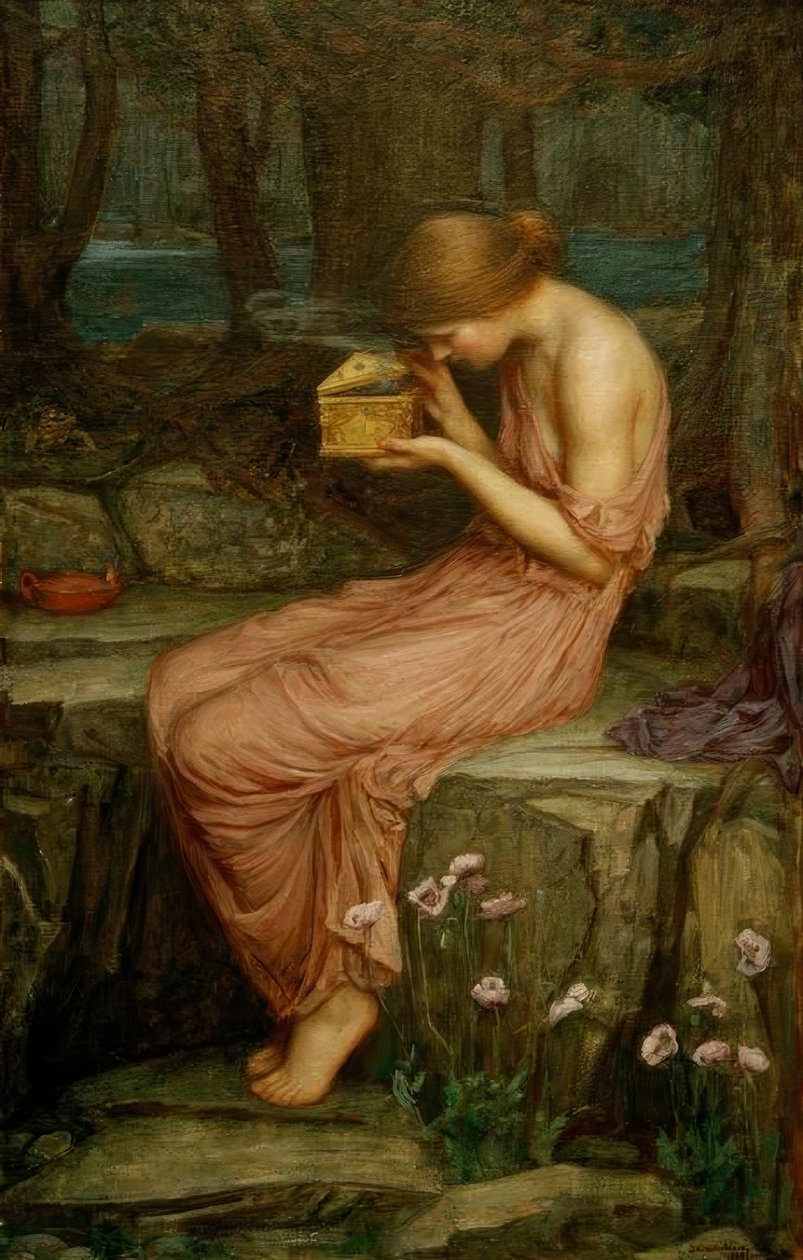 Psyche öppnar den gyllene lådan av John William Waterhouse