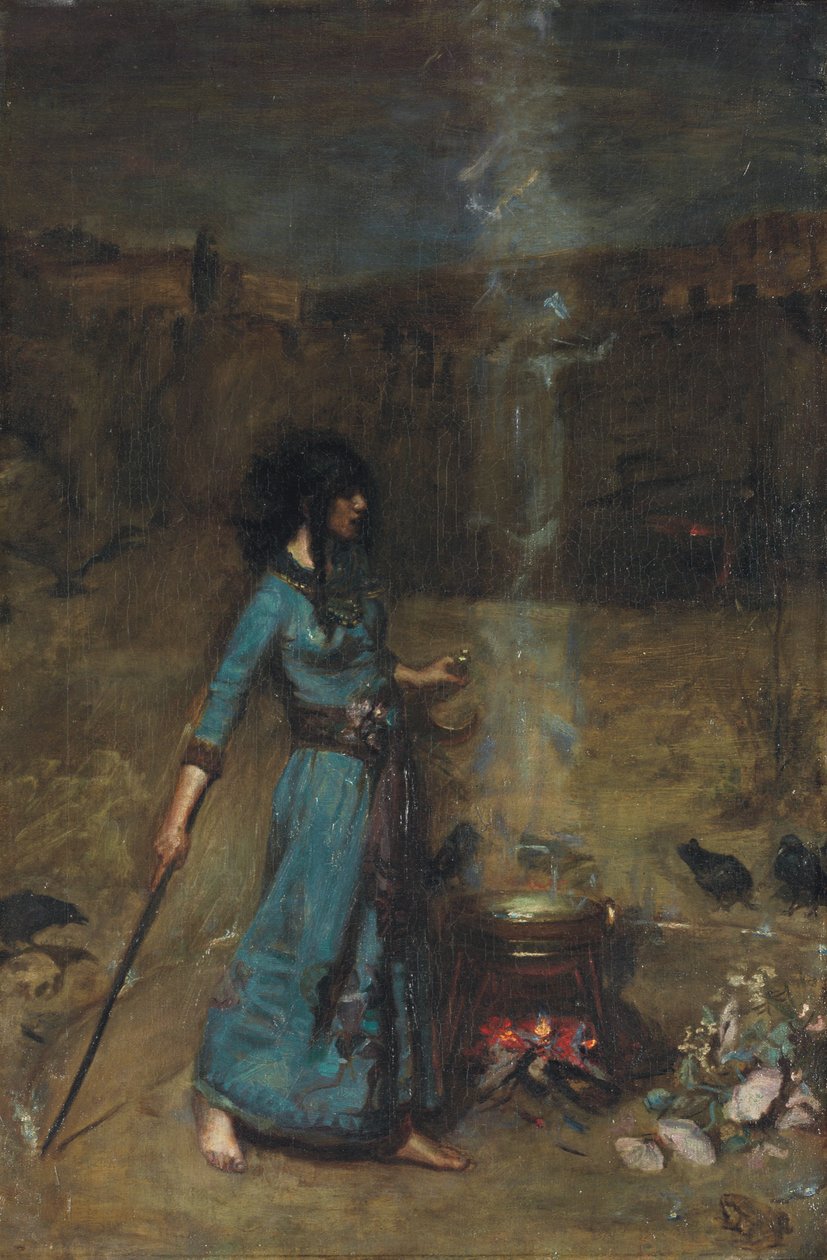 Studie för The Magic Circle, 1886 av John William Waterhouse