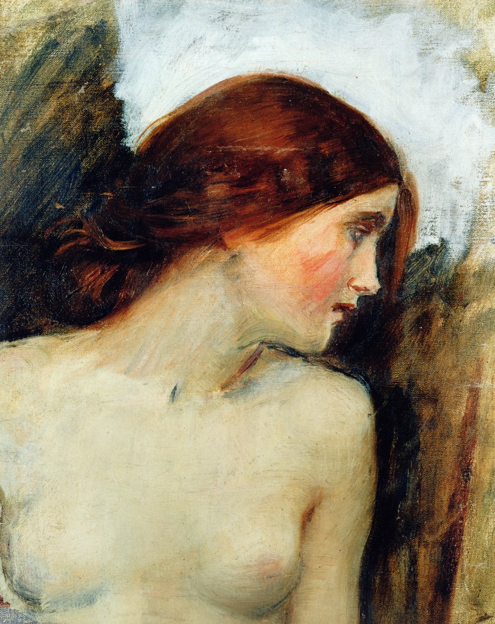 Studie för chefen för Echo, ca 1903 (se 55607) av John William Waterhouse