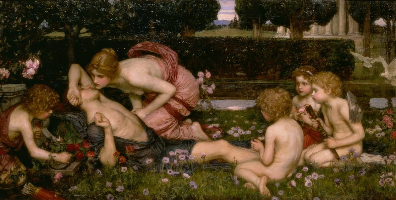 Adonis uppvaknande av John William Waterhouse