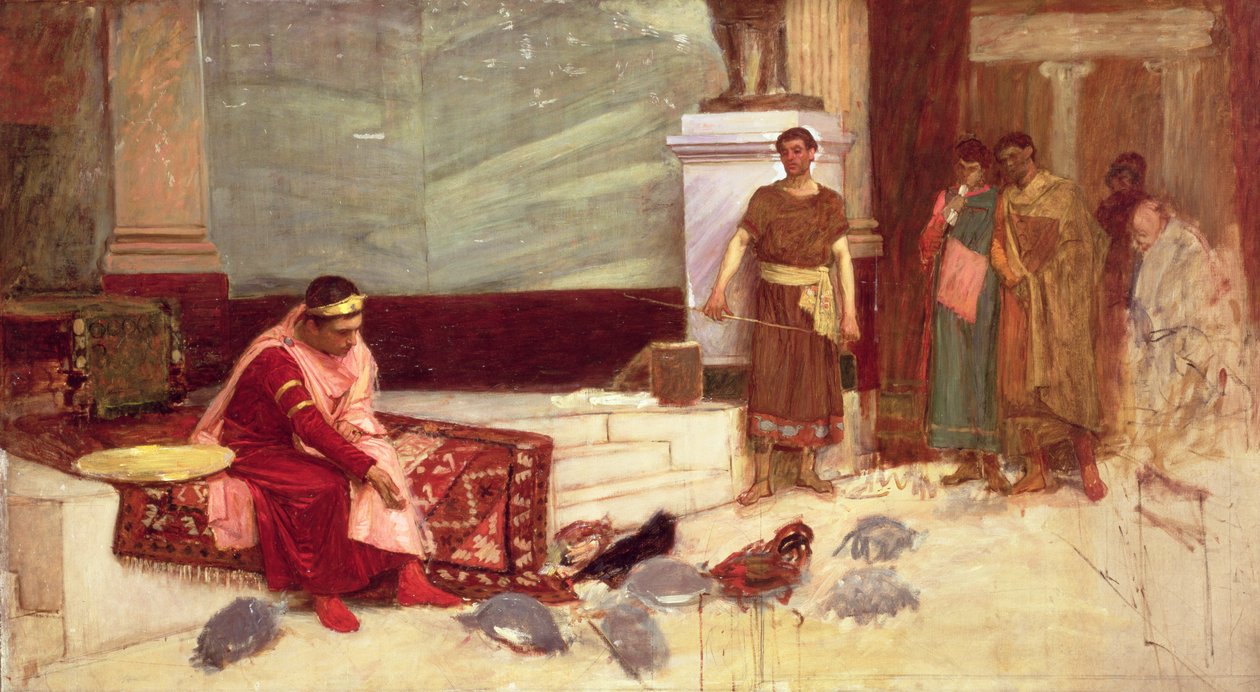 The Favorites of the Emperor Honorius (AD 384-423) (olja på duk) av John William Waterhouse