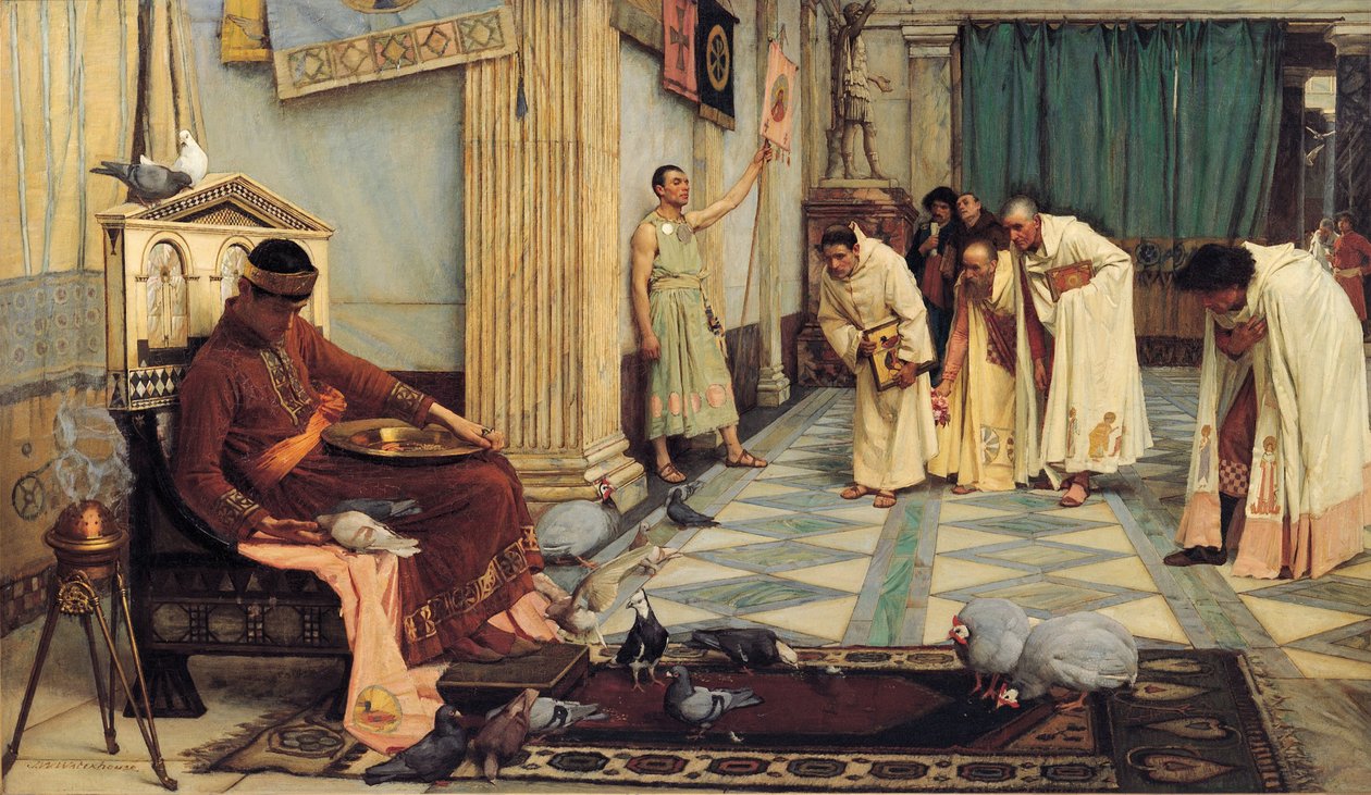 Kejsar Honorius favoriter, 1883 av John William Waterhouse