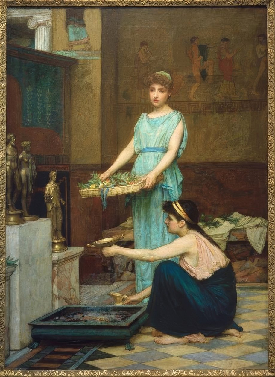 Hushållsgudarna av John William Waterhouse