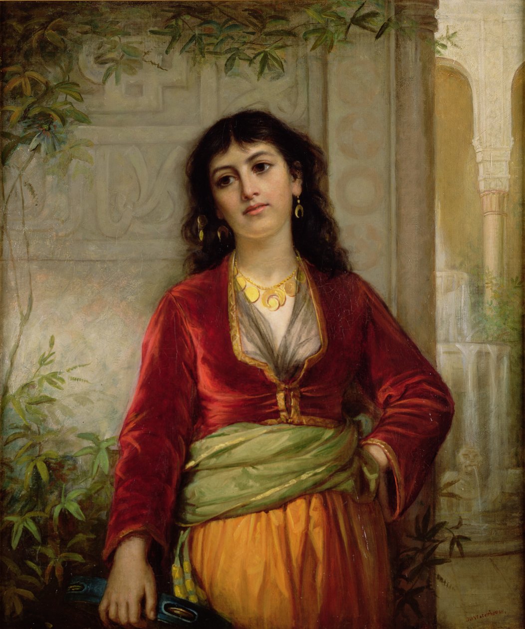 The Unwelcome Companion (A Street Scene in Cairo), ca 1872-73 (olja på duk) av John William Waterhouse