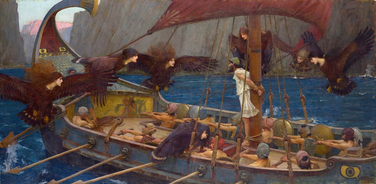 Ulysses och sirenerna av John William Waterhouse