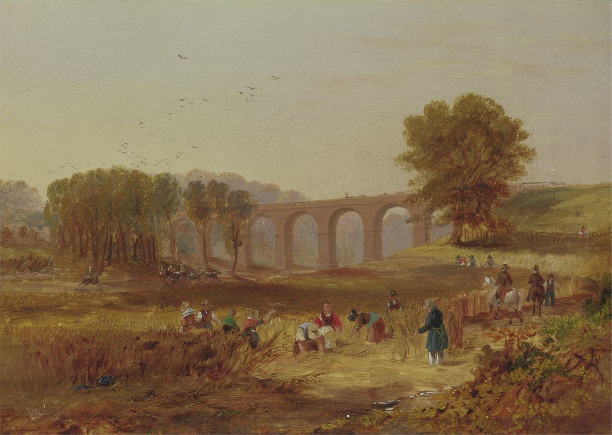 Corby Viaduct, Newcastle och Carlisle Railway av John Wilson Carmichael