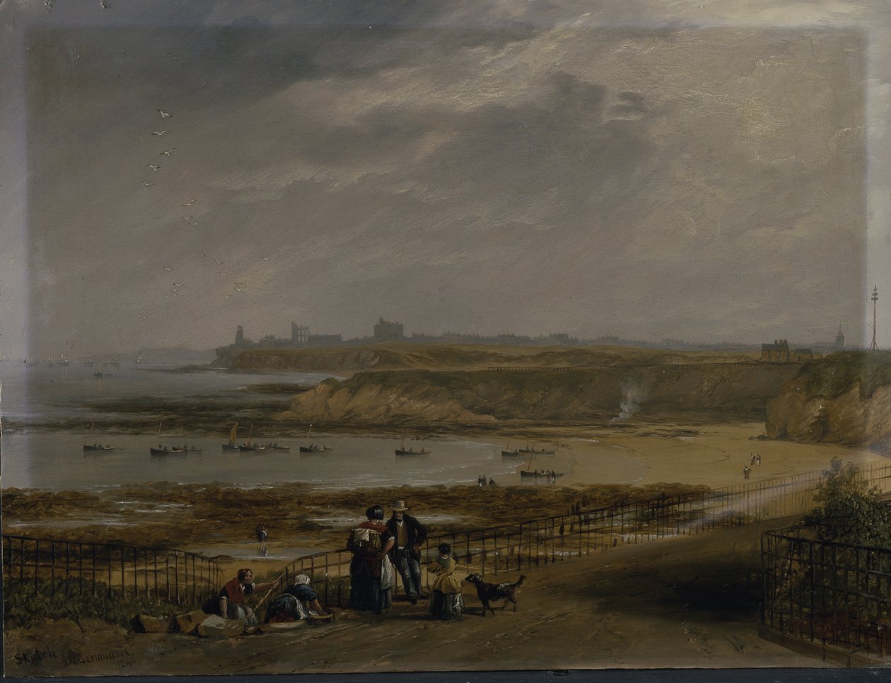 Cullercoats ser mot Tynemouth - Ebb av John Wilson Carmichael