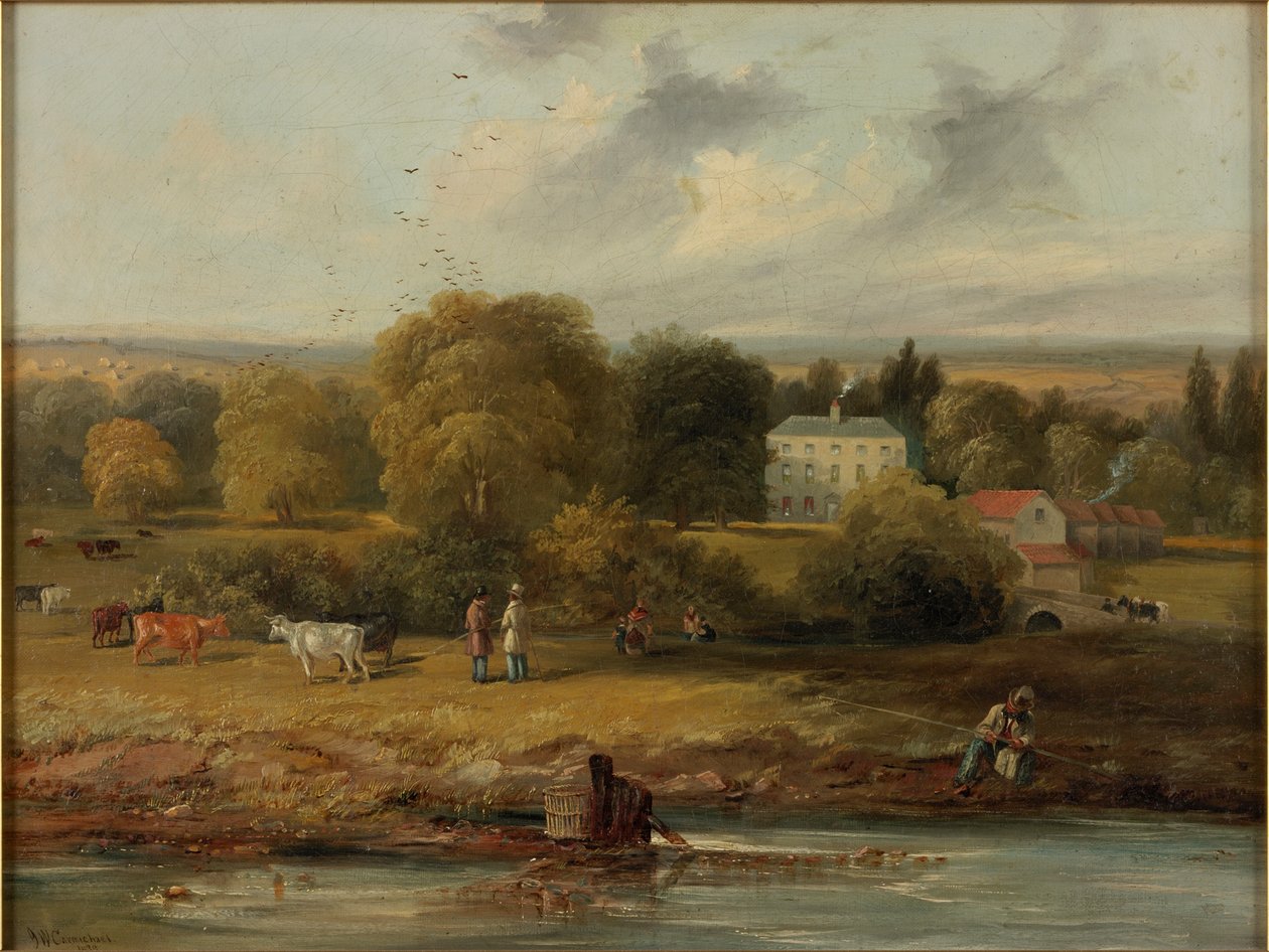 Landskap med ett hus på landet, 1838 av John Wilson Carmichael