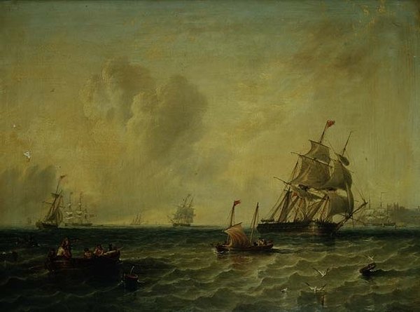 Sjöfarten i en lätt bris utanför Whitby av John Wilson Carmichael
