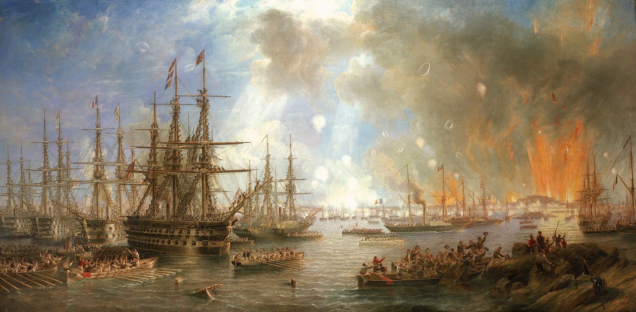 Bombningen av Sveaborg (Finland) den 9 augusti av John Wilson Carmichael