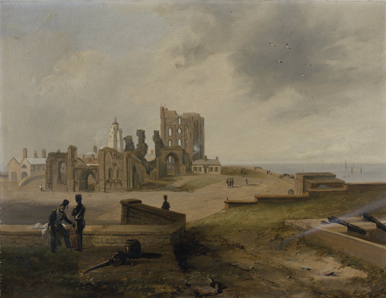 Tynemouth Priory från öst av John Wilson Carmichael