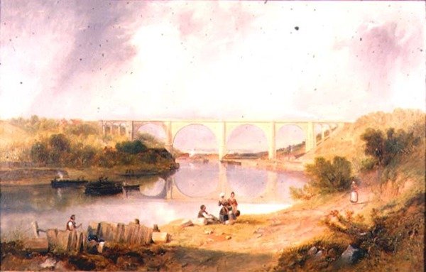 Victoria Bridge över floden Wear av John Wilson Carmichael