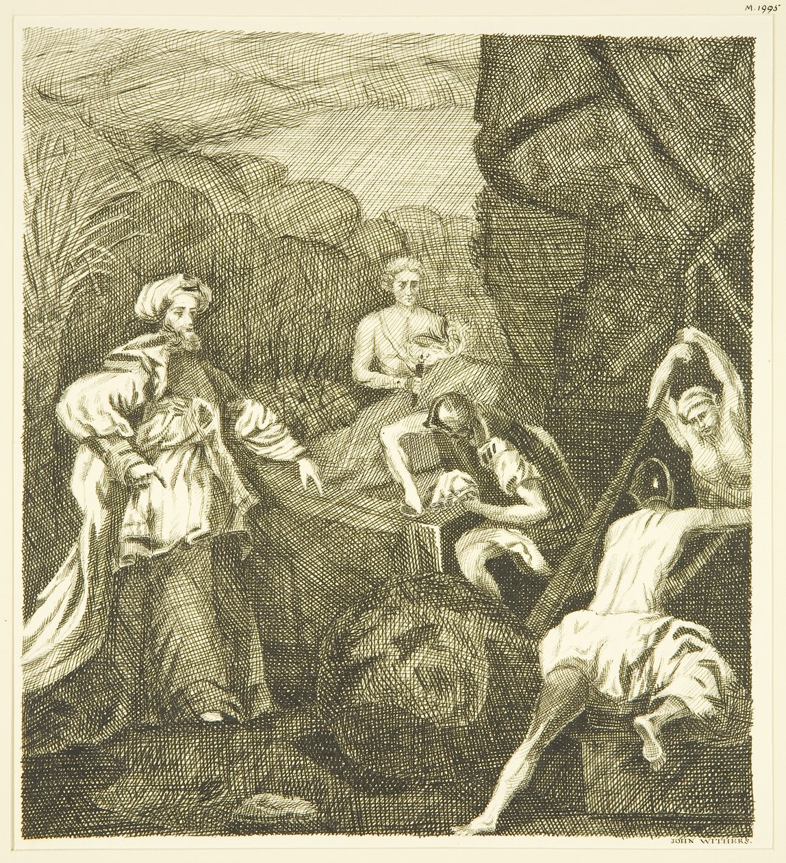Hogarths altartavla - Försegling av graven (penna och bläck på papper) av John Withers