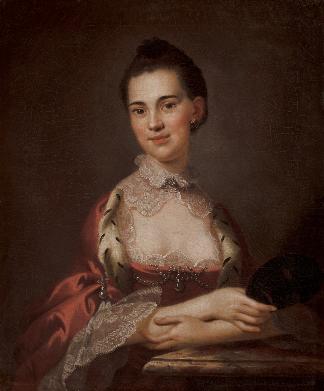 Ann Gibbes (Mrs Edward Thomas) (olja på duk) av John Wollaston