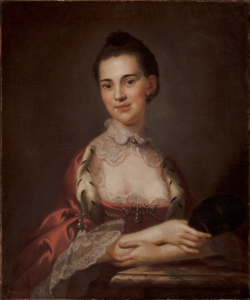 Portrait of Anne Gibbes, Mrs Edward Thomas, 1767  av John Wollaston