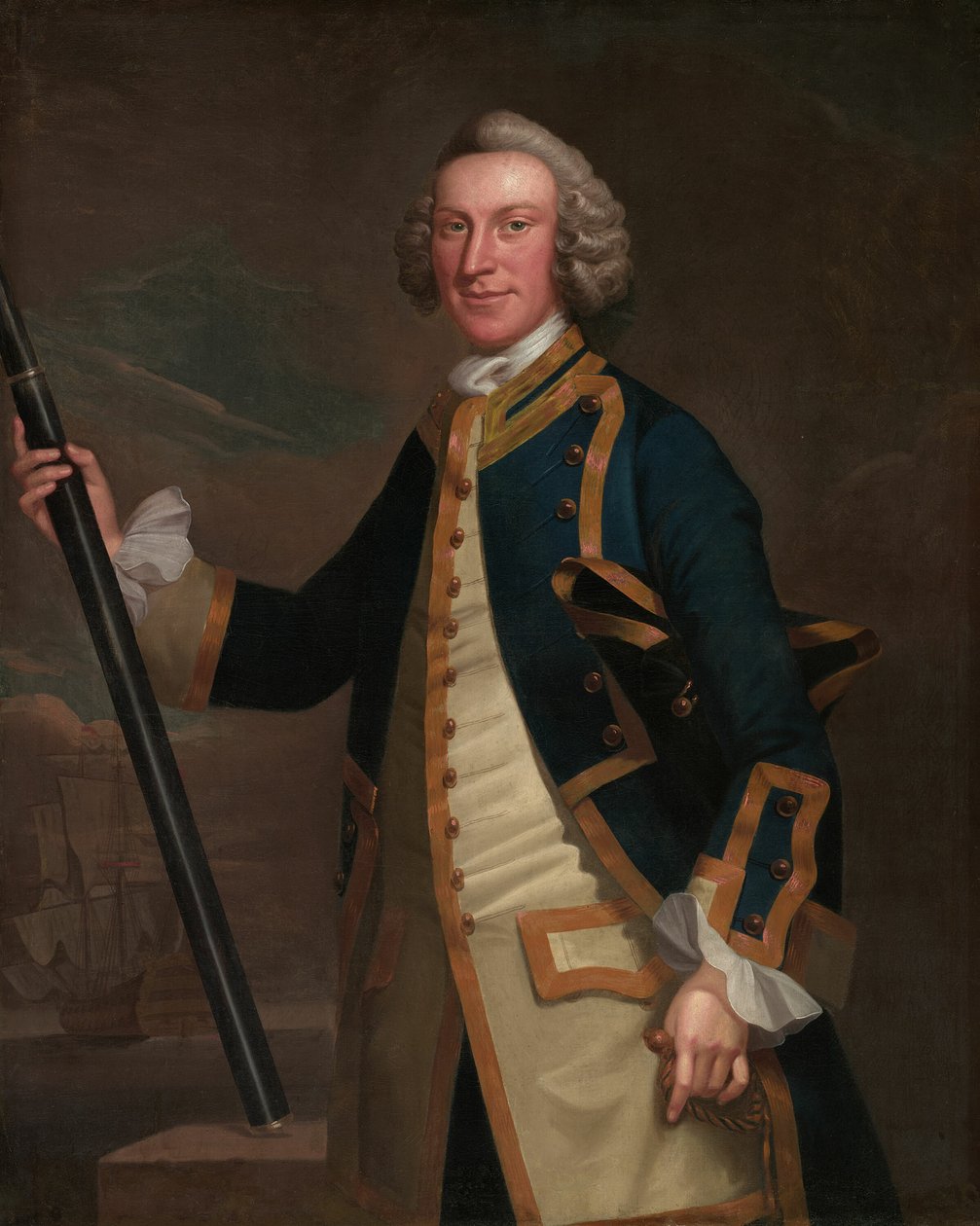 Porträtt av en sjöofficer, 174958. av John Wollaston