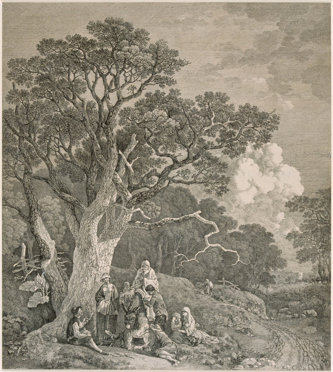 Zigenare i en skog, efter Thomas Gainsborough, c1740-1780. av John Wood