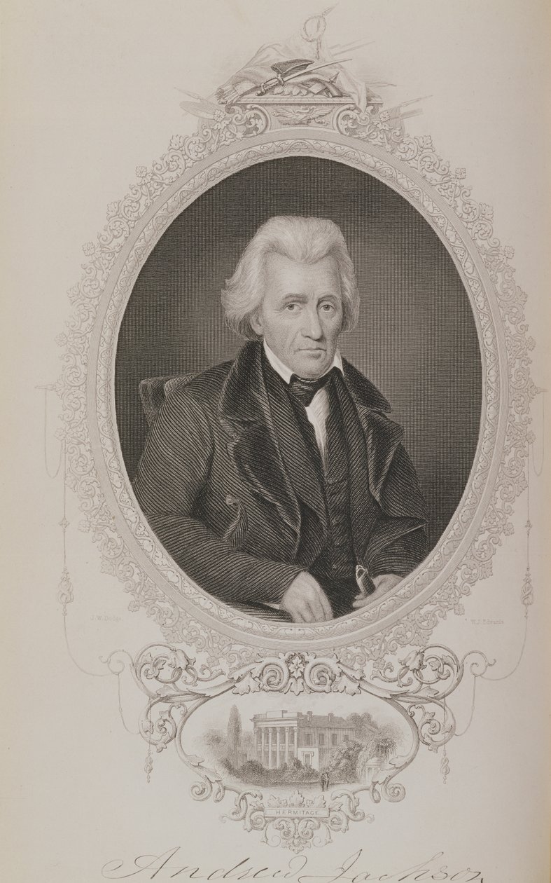 Andrew Jackson, från The History of the United States, Vol. II, av Charles Mackay, graverad av W.J. Edwards av John Wood Dodge