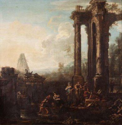 En capriccio av klassiska ruiner av John Wootton