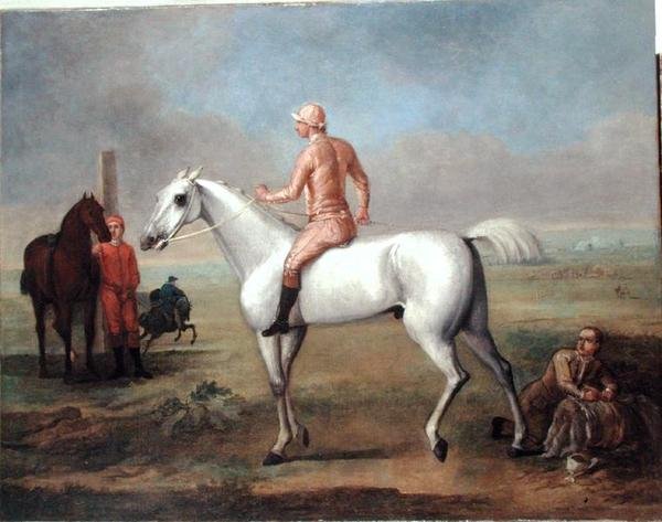 Arabhingst med Jockey Up (olja på duk) av John Wootton
