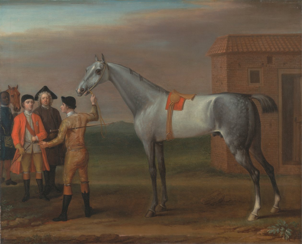 Lamprey, med sin ägare Sir William Morgan, på Newmarket av John Wootton