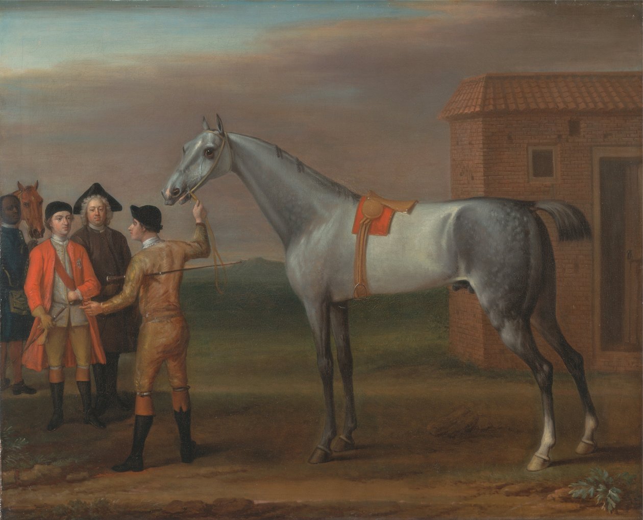 Lamprey, med sin ägare Sir William Morgan, på Newmarket av John Wootton