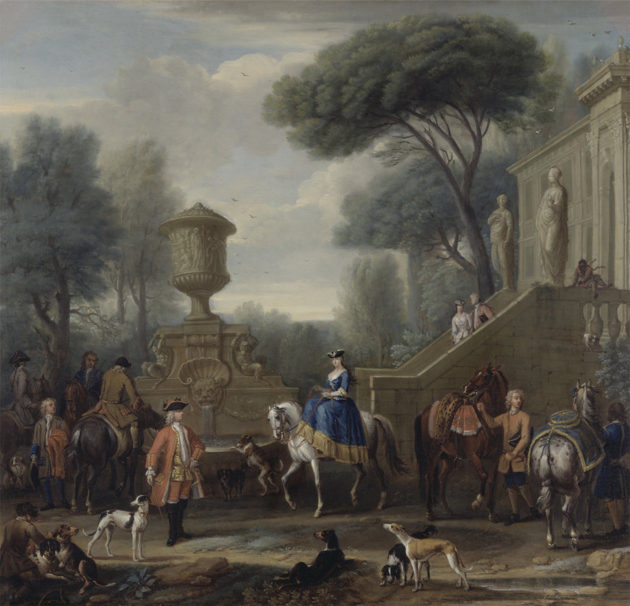 Preparing for the Hunt, c.1740-50 (olja på duk) av John Wootton