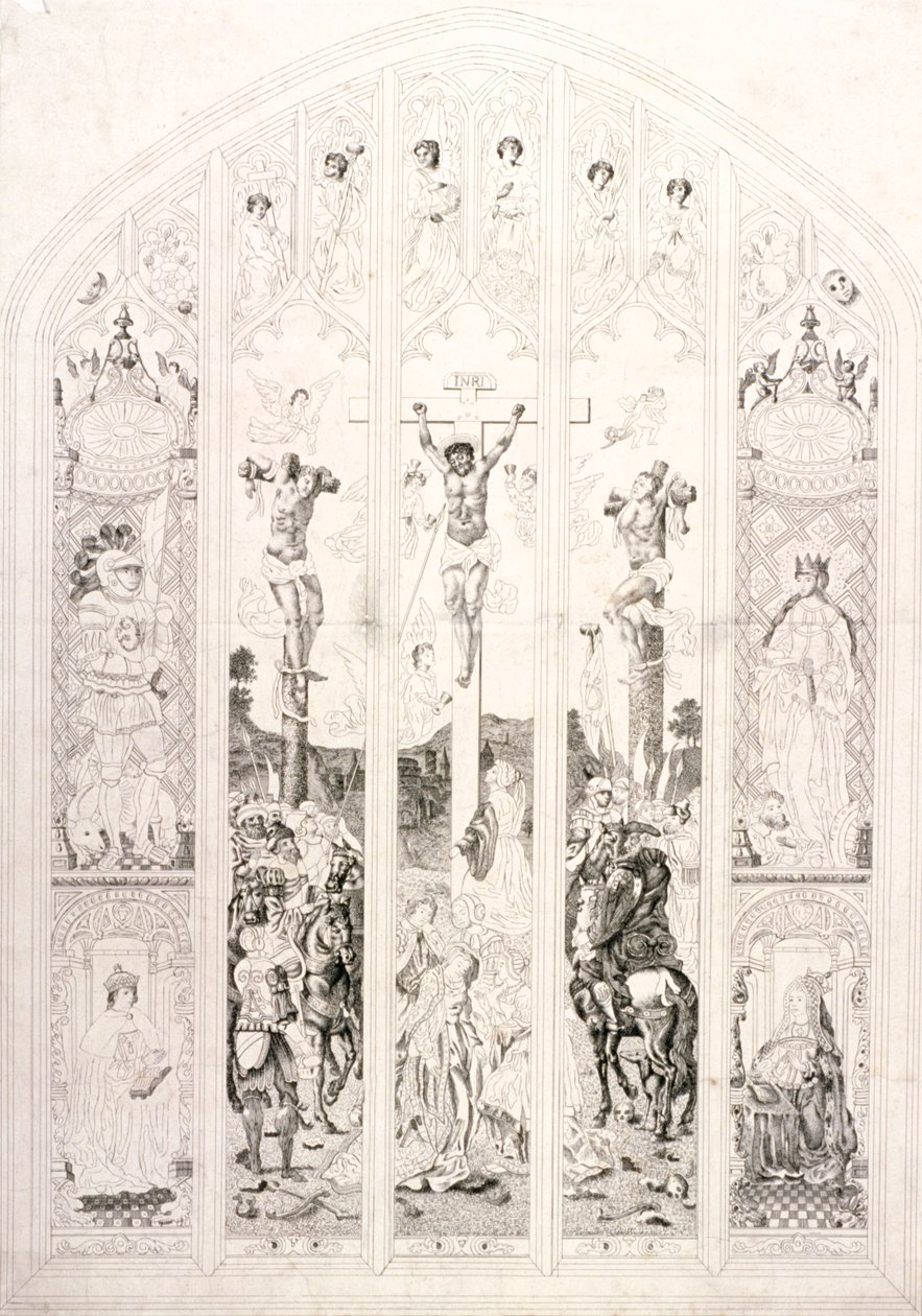 Östra fönstret i St Margaret, Westminster, föreställande korsfästelsen, London, 1787 av John Wright