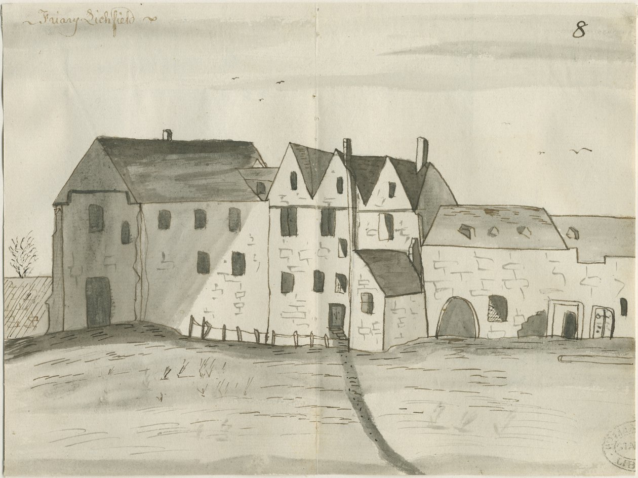Lichfield - Greyfriars: penn- och tvättteckning, nd [1784] (ritning) av John Wright