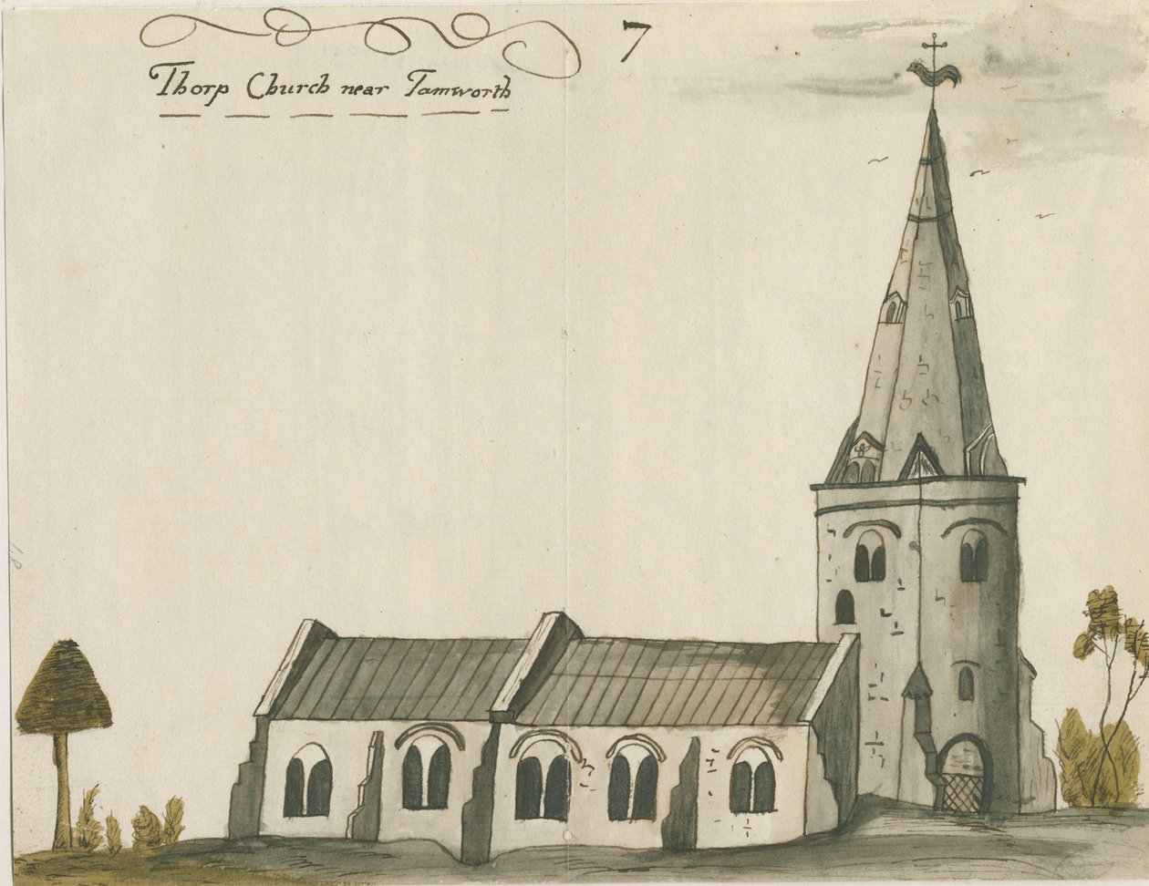 Thorpe Constantine Church: akvarellmålning, ndc 1784] av John Wright