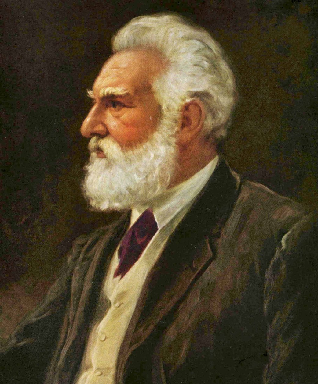 Porträtt av Alexander Graham Bell, ca 1920 av John Wycliffe Lowes Forster