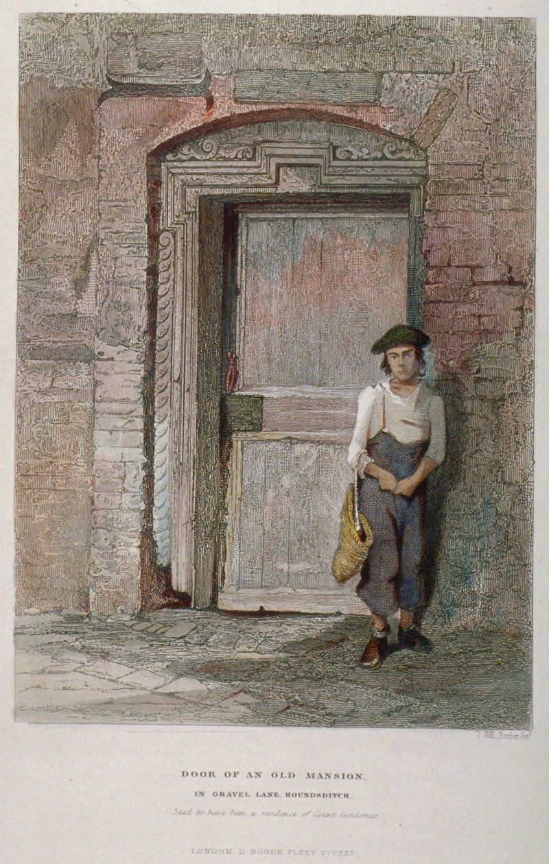 Dörren till en gammal herrgård i Gravel Lane, City of London, 1851 av John Wykeham Archer