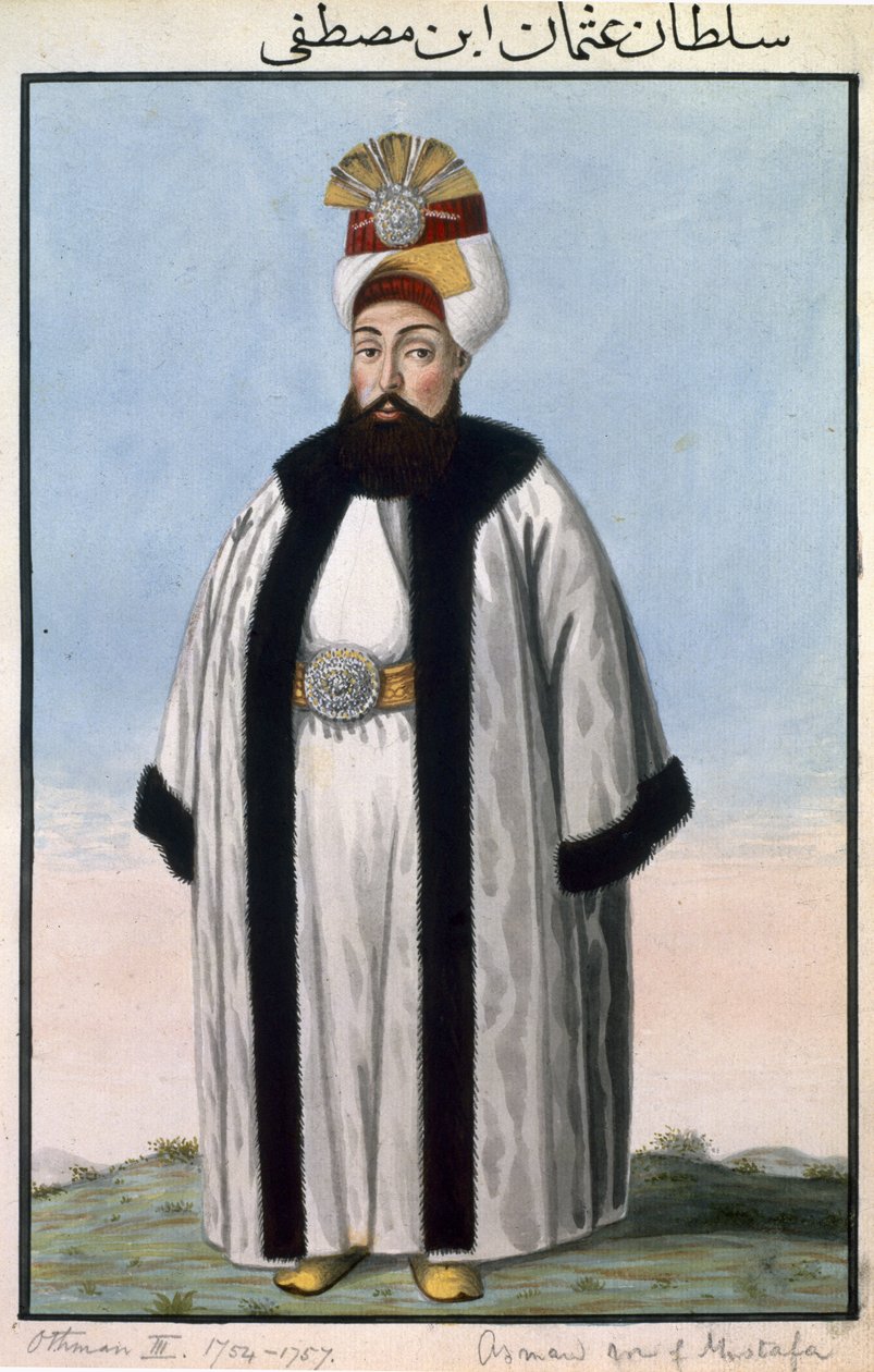 Othman (Osman) III (1699–1757) Sultan 1754–57, från ”En serie porträtt av Turkiets kejsare” av John Young