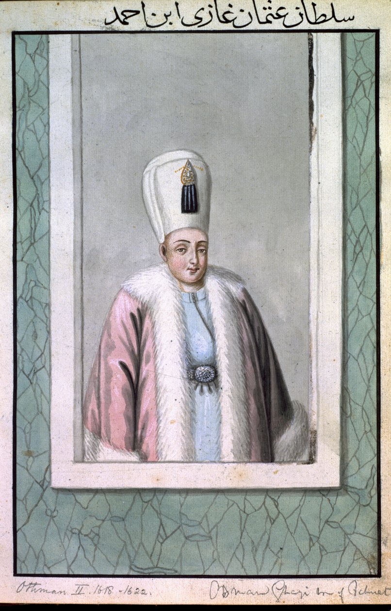 Othman (Osman) II (1603–22) Sultan 1618–22, från ”En serie porträtt av Turkiets kejsare” av John Young